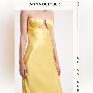 Anna October Yellow Satin Tulip Dress size S